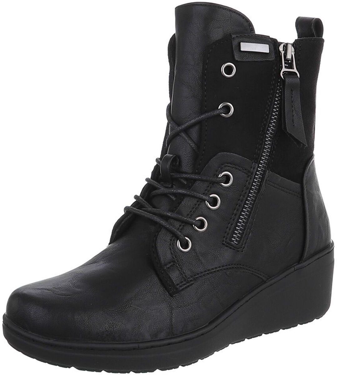 Veterboots met rits - enkellaars - dagelijks gebruik Mt:36
