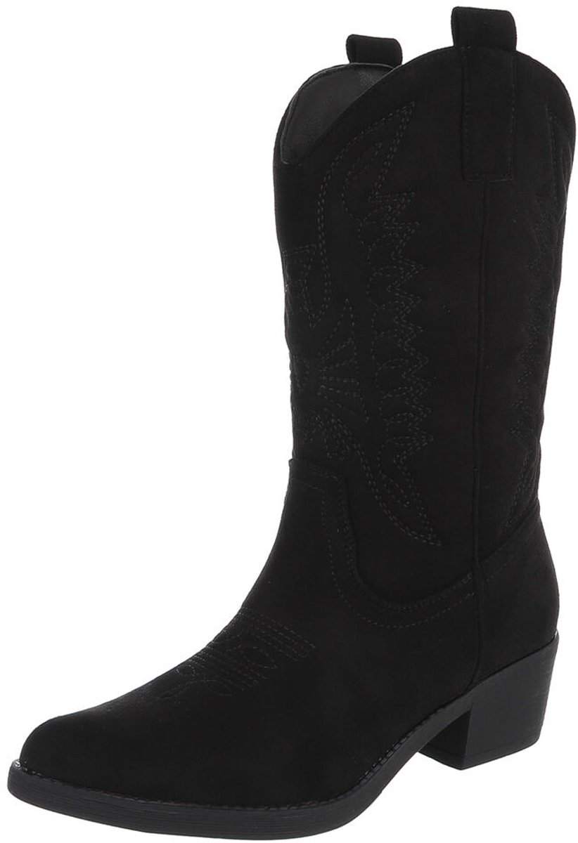 Enkellaars - westernlook blokhak - dames Mt:36