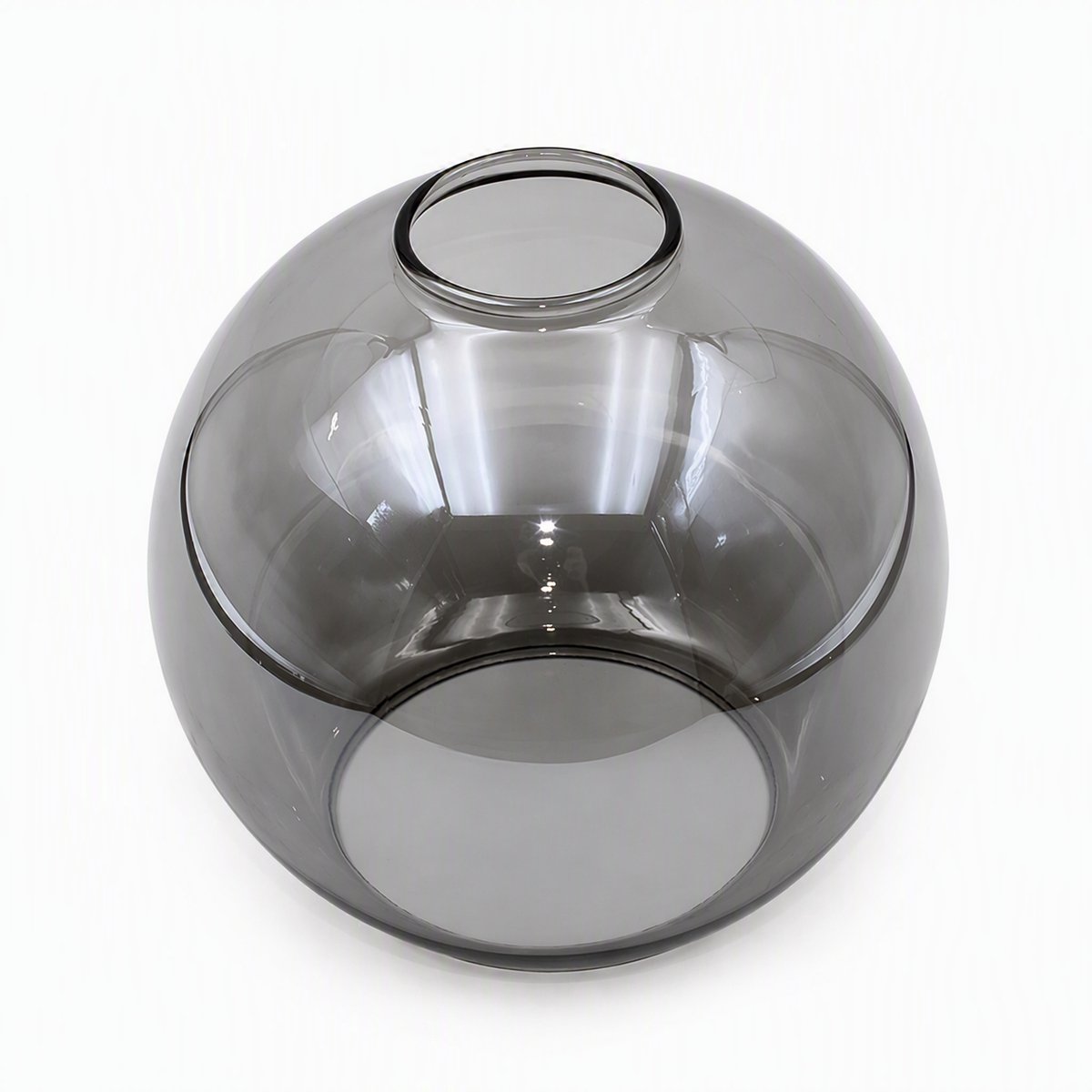 MIKEMADE Glazen Lampenkap/ bol 15 cm – Hand geblazen – Grijs