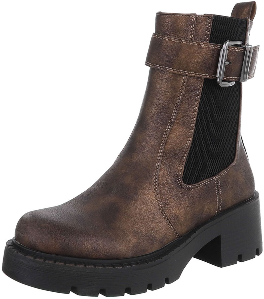 Enkellaars - Gespdetail en profielzool - Dames Mt:37