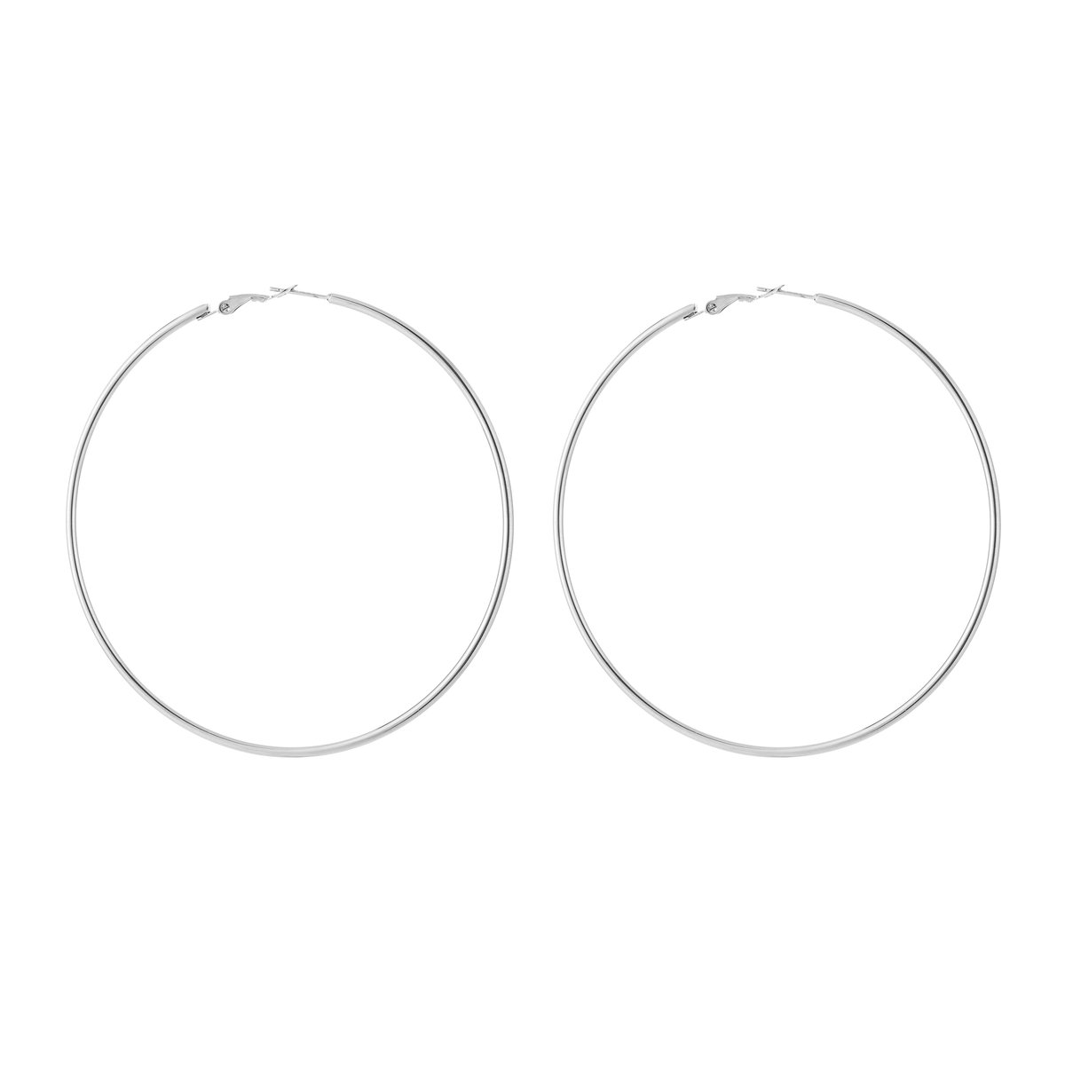 Stainless Steel Klassieke Large Basic Hoops (80mm) – Elegante & Tijdloze Oorringen – RVS - Zilver