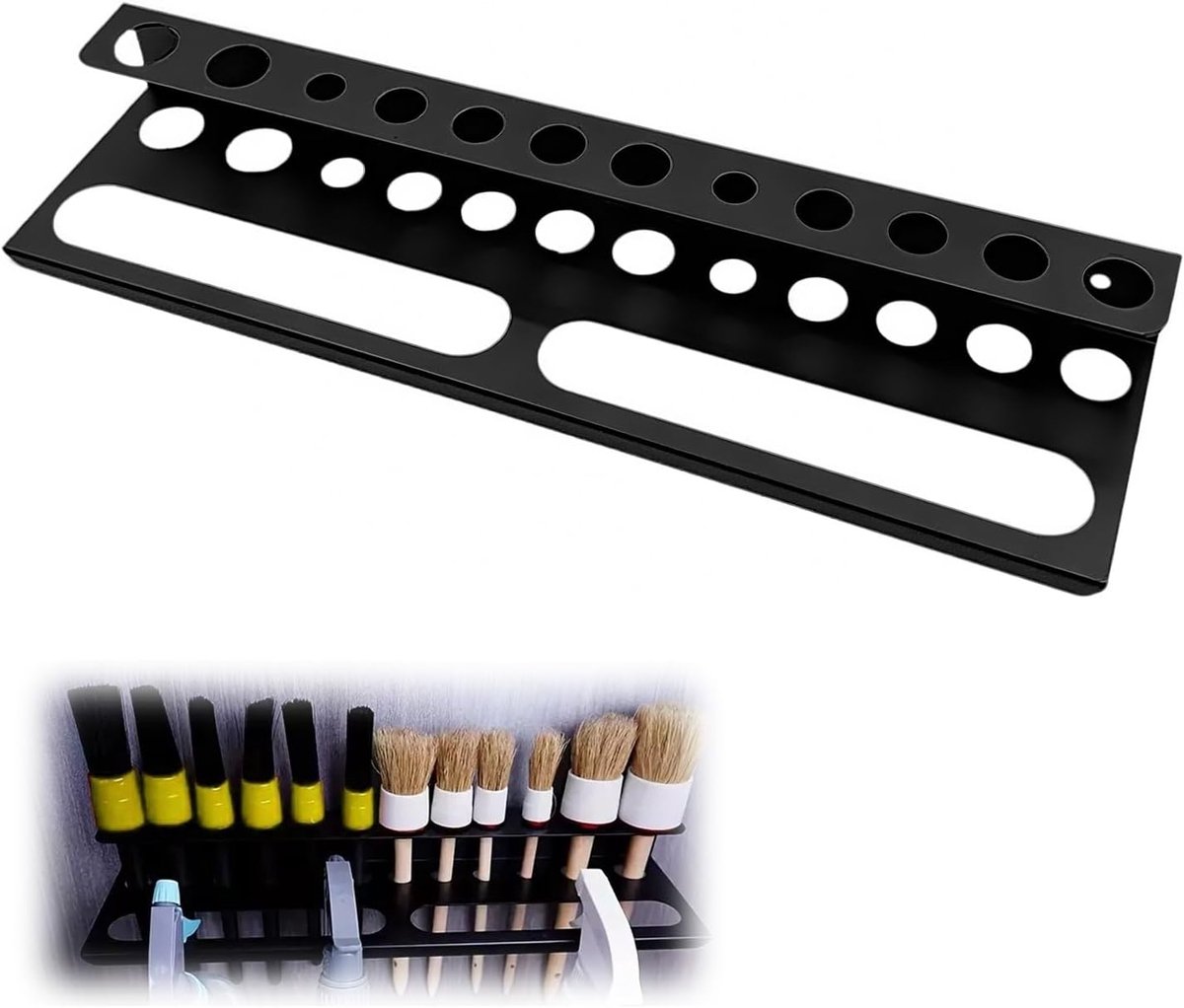 SnelShoppen - 40 cm Wandgemonteerde Tool Wall, Zwarte Garage Planken met Schroeven en Verlengbuis, Ideaal voor Werkplaats en Thuisreparaties