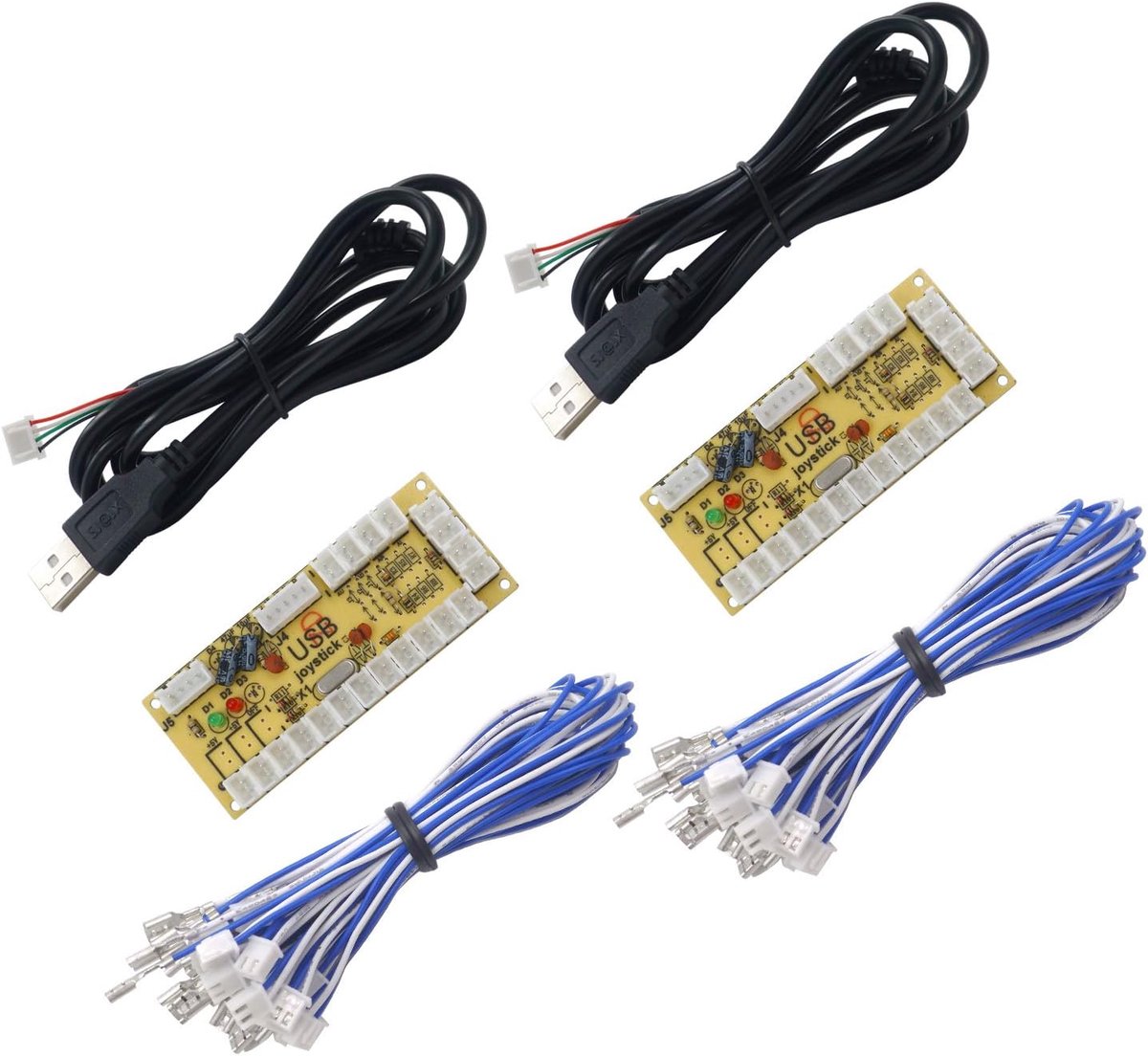 SnelShoppen - Arcade Game USB Encoder DIY Kit - Zero Delay Controller voor Retro Pie, PC, MAME, Raspberry Pi - Inclusief 20x Knoppen, 2x Joysticks, 18