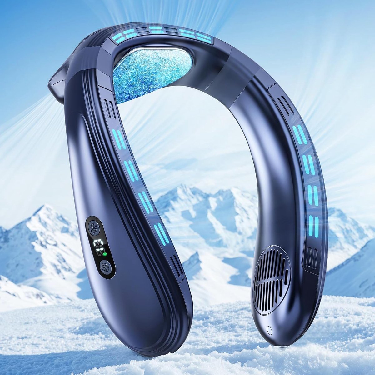 Draagbare nek-airconditioner – 360° luchtstroom nekventilatoren die koude lucht blazen van boven en onder – 2-in-1 nekventilator met koelplaat – persoonlijke ventilator.L