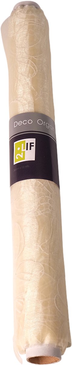 Organza Malaga Tafelband 2416 creme 36cmx10mtr (rolled)