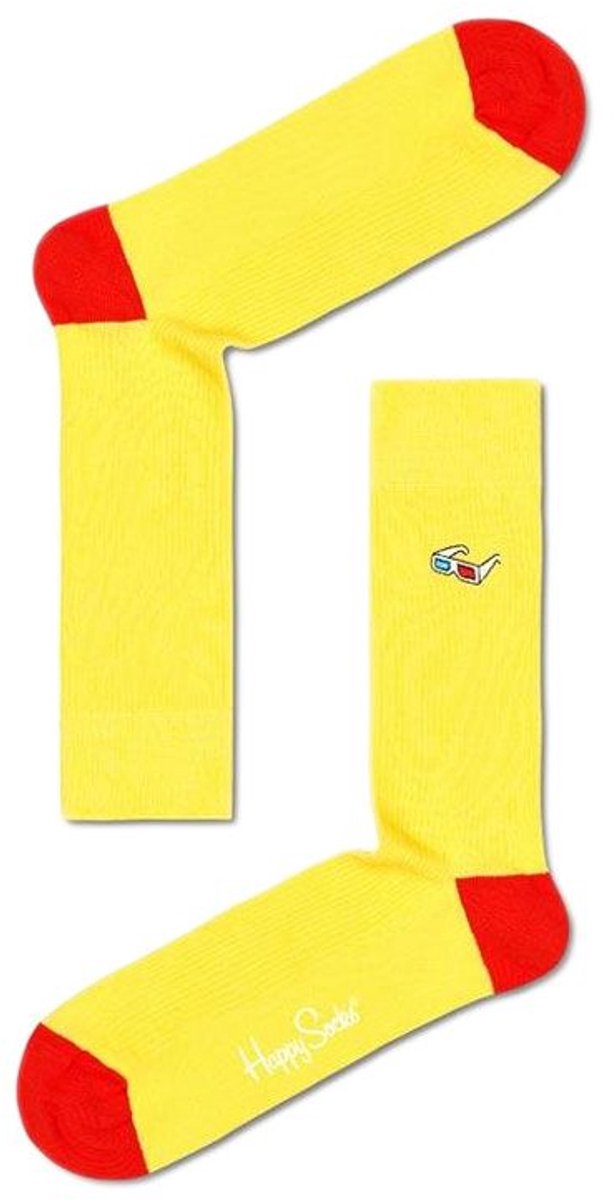 Happy Socks - Ribbed Embroidery 3D Glasses Sock - unisex - Sokken