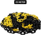 Mexxo afzetketting 25 meter - Geel / zwart - Kunststof - Binnen & buiten - Schakels 6mm