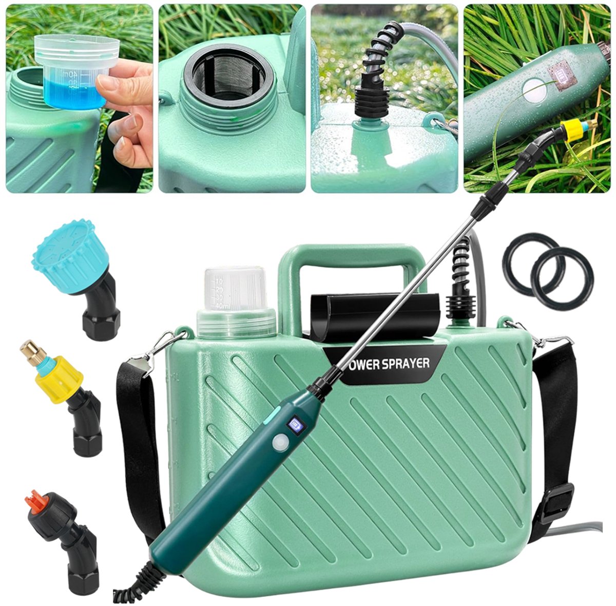 Elektrische Tuinsproeier 5l, Elektrische Onkruidsproeier, Usb-Oplaadbare Telescopische Steel Met Handvat Voor Gazon en Tuin
