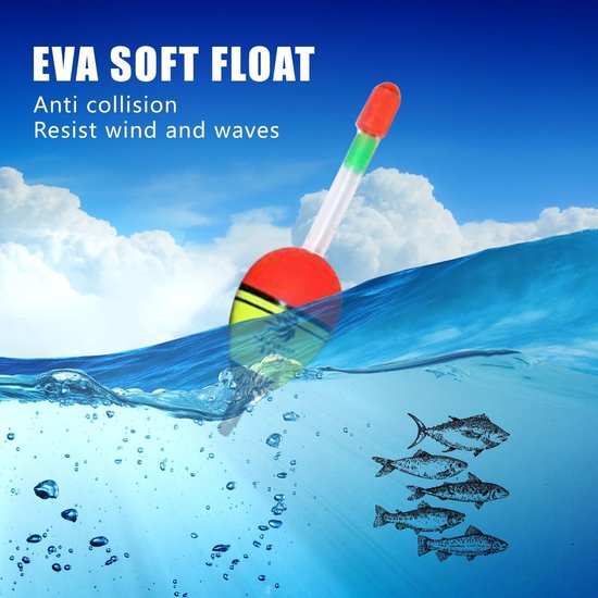 SnelShoppen - 5 Stuks EVA Foam Vissers Float Bobbers - 10g Drijvende Dobbers voor Snoek, Baars, Karper - Kleurige Visspullen voor Actieve Vissers — afbeelding 2
