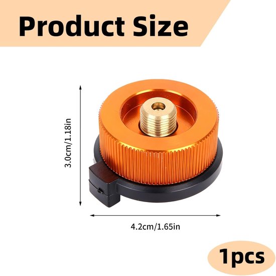 SnelShoppen - Gas Cartridge Adapter - 1pc Camping Gas Converter voor Gasfles Type Buse - Duurzaam Duralumin - Ideaal voor Camping, Hiking en Buitenact — afbeelding 5