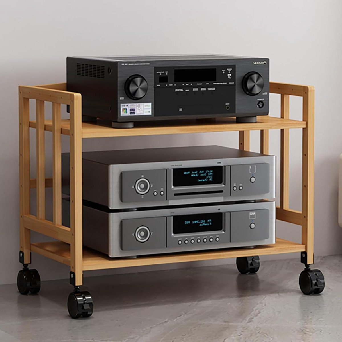 Hifi Meubel - Stereorek Kast - Audio Opslag - Verstelbare Planken - 80 x 53 cm - Bruin