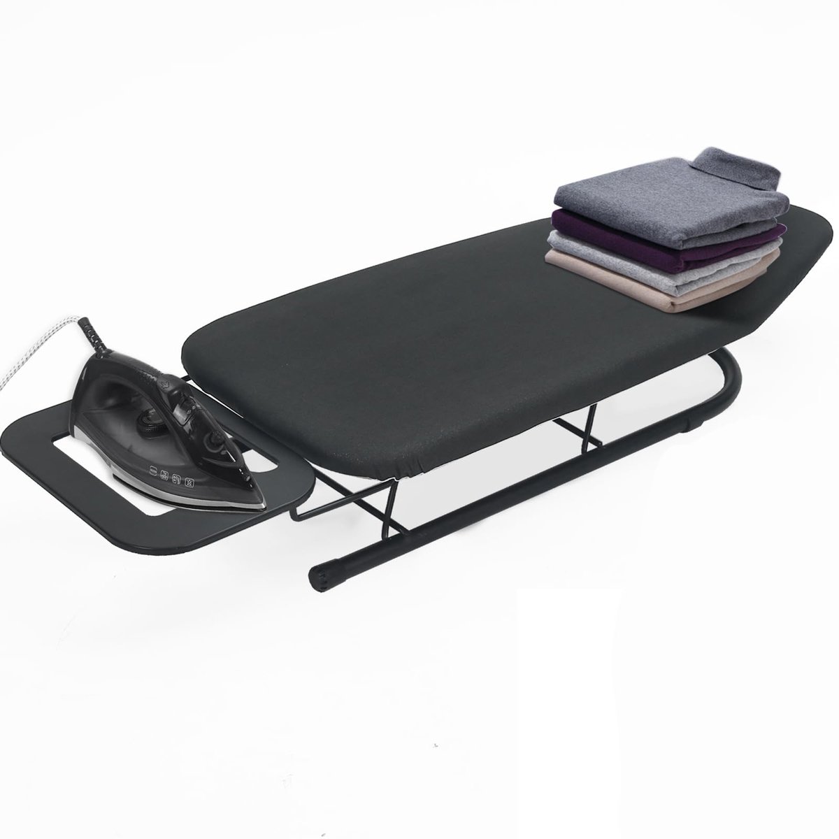 SnelShoppen - Opvouwbare Strijkplank 76x30 cm met Antislip Poten, 100% Katoenen Hoes, Lichtgewicht en Compact voor Beperkte Ruimte, Ideaal voor Thuis,