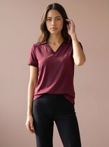 Sjeng Sports WAVE - Maat: M Bordeaux - Tennis Polo's Vrouwen - Poloshirt - 87% polyester, 13% elastaan, single jersey