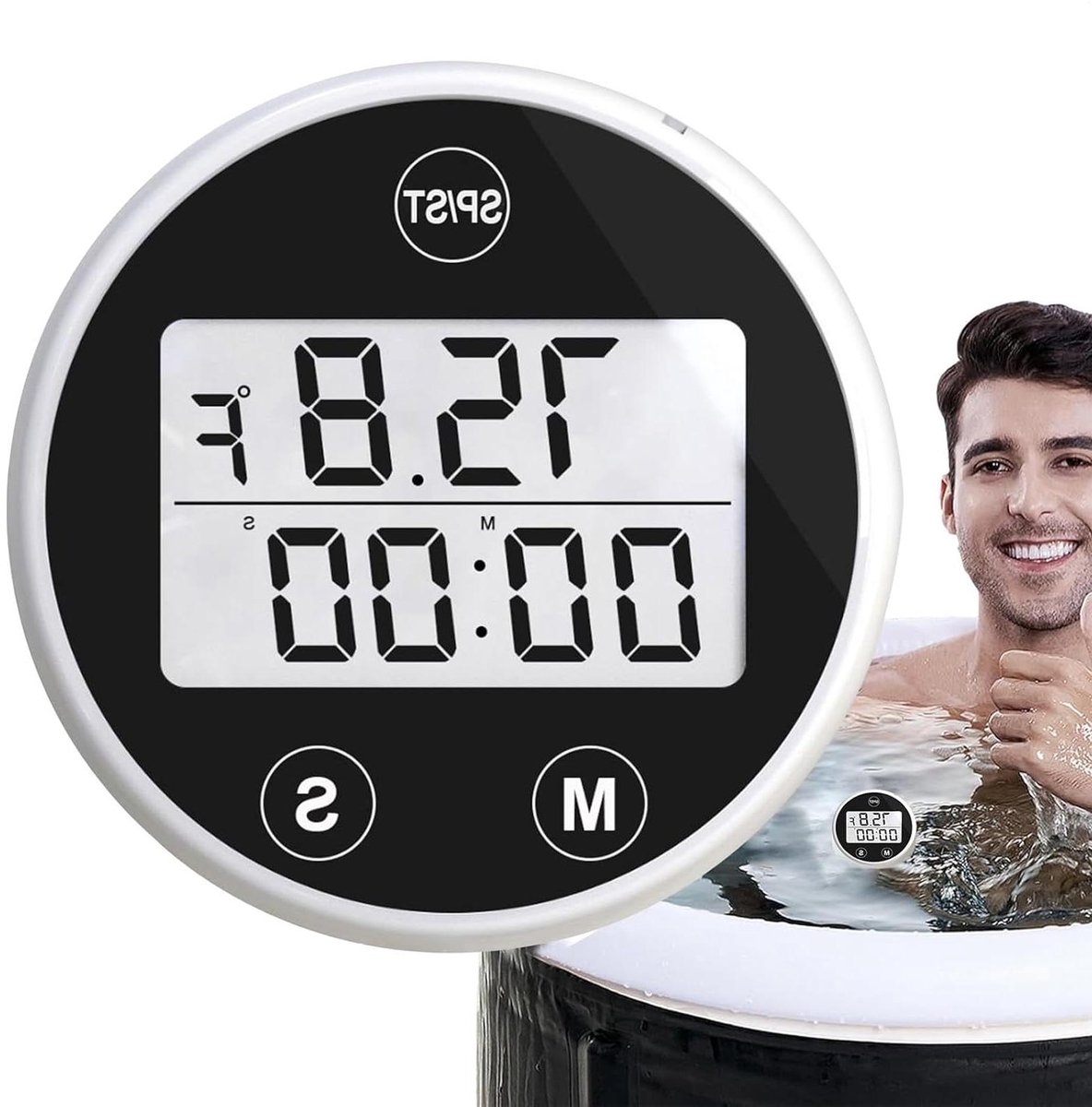 Waterthermometer Drijvend - Watertemperatuur Meter - Vijver Onderhoud - Met Timer Alarm - 45 cm - Wit