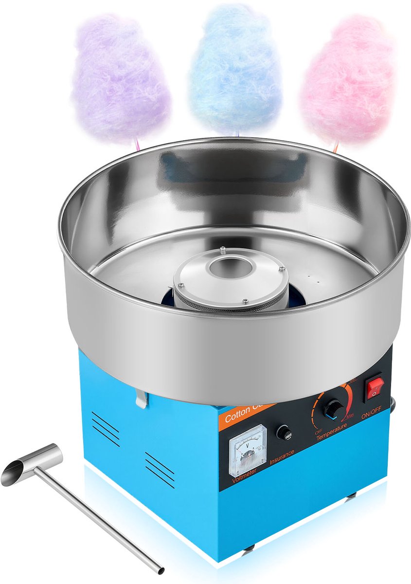 VEVOR 1000W Elektrische Snoep Floss Maker, 38cm Katoenen Snoep Machine (Blauw)