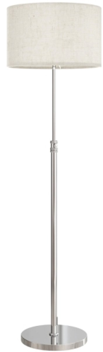 Moderne Dimbare Staande Lamp met Voetschakelaar – Luxe Stalen Frame met Linnen-Look Kap – Verstelbaar 133-168 cm