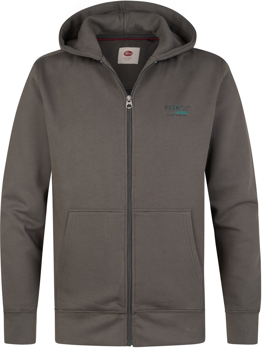 Petrol Industries - Heren Regular fit hoodie met rits Talven - Groen - Maat S