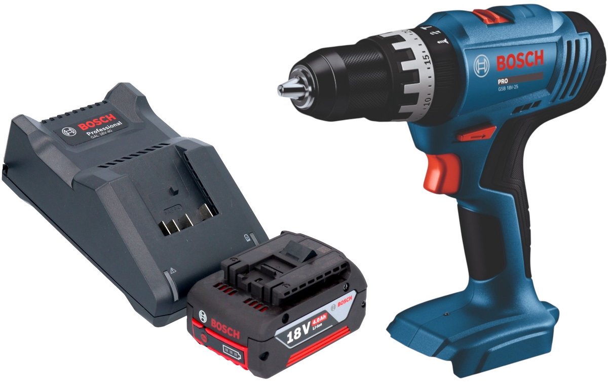 Bosch GSB 18V-25 Professional accu-slagboormachine 18 V 56 Nm ( 06019K9300 ) Solo - zonder accu, zonder lader