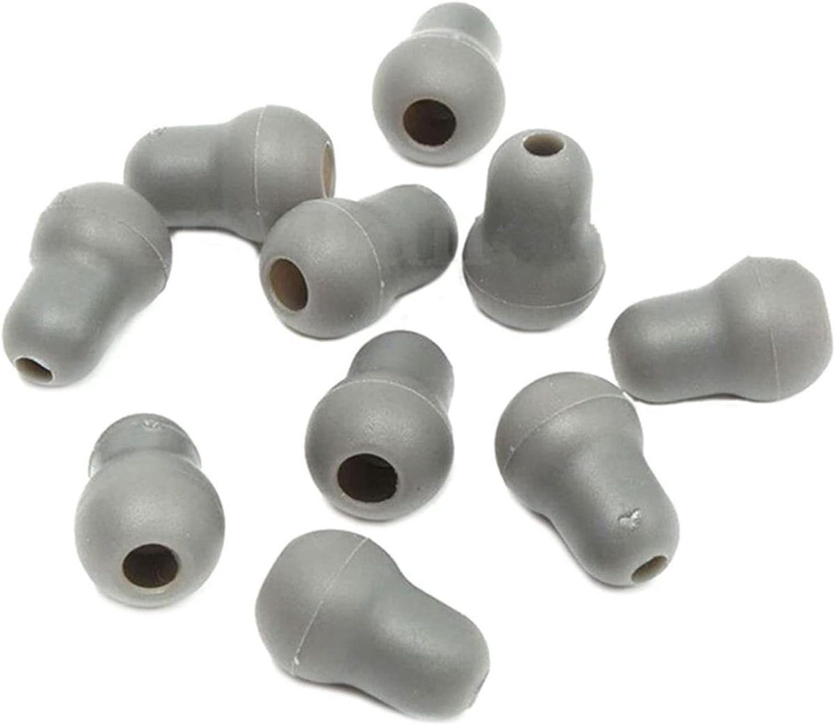 SnelShoppen - 10 Stuks Super Zachte Vervangende Siliconen Oorkussens voor Stethoscoop, Grijs - Comfortabele Oorkappen, Universele 5mm en 6mm Diameter,