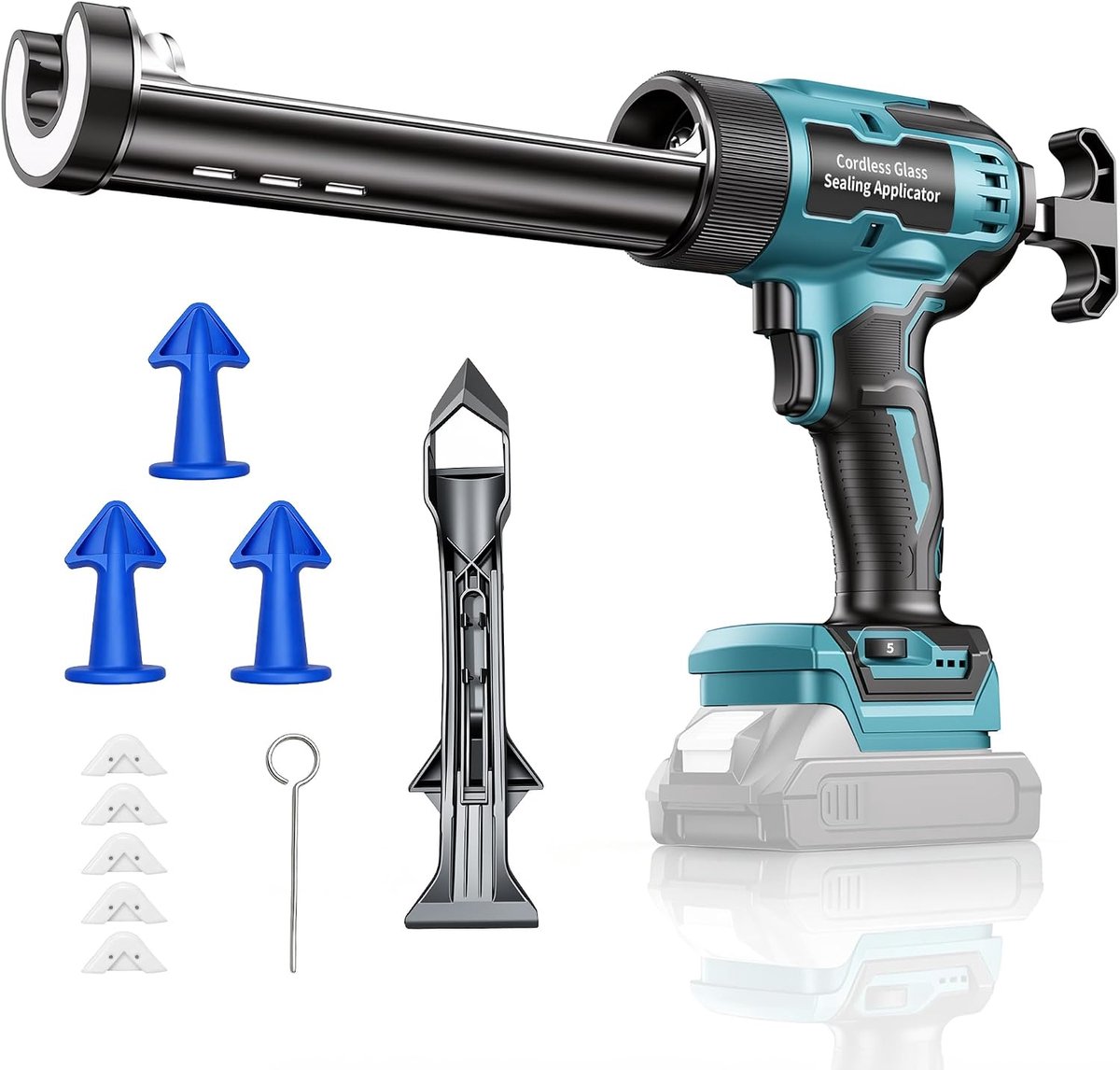 SnelShoppen - Accu Cartridgepers 300ml voor Makita 18V Accu - Elektrische Cartridgepers met LED-Licht en 6 Snelheden voor Afdichten, Voegen en Plamure