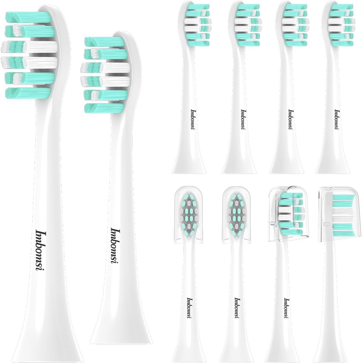SnelShoppen - Vervangende Tandenborstelkoppen voor Sonicare HX Series, 10 Stuks, Zachte Borstelharen, Optimale Plaque Verwijdering, Wit, DuPont Kwalit