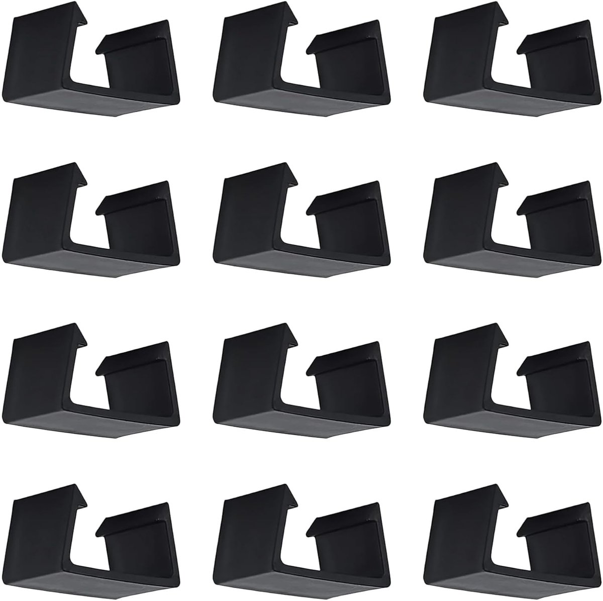 SnelShoppen - 12 Stuks Tuinmeubel Clips, 6.5 cm Rattan Meubel Verbinding Clips, Zwarte Kunststof Tuinmeubel Verbinders, Robuuste Basketbank Bevestigin