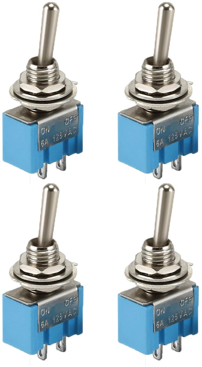 SnelShoppen - Rocker Switch 12V mini boot, 2-polige schakelaar, metaal, 6mm, 3A, 125V, voor huis, auto, elektrische apparaten
