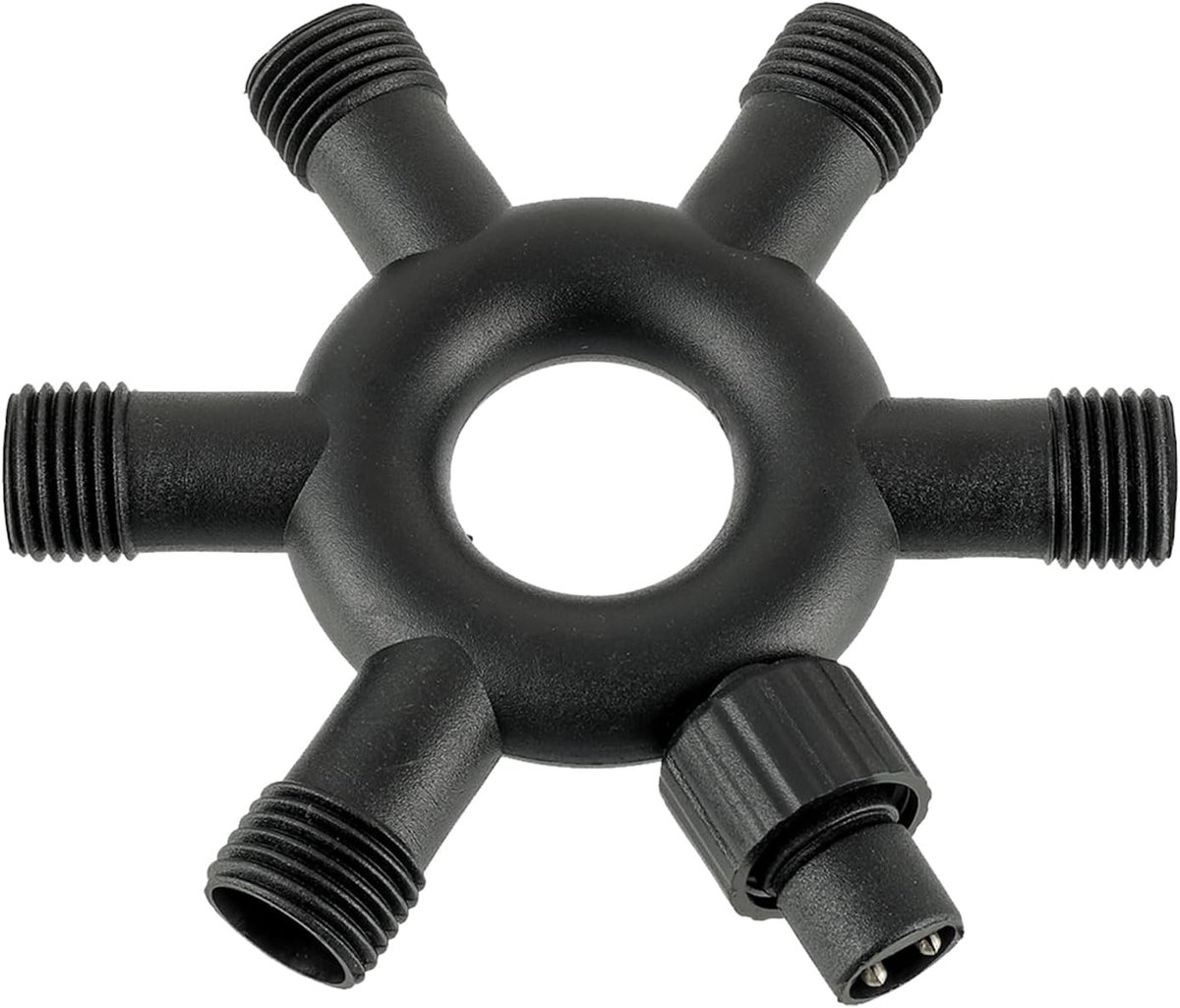 SnelShoppen - Distributor Fairy Lights, Splint Connector voor Kerstverlichting, 2 Pin Splitter, 6-Weg Verdeelstuk voor Binnen en Buiten, Lichtgordijn