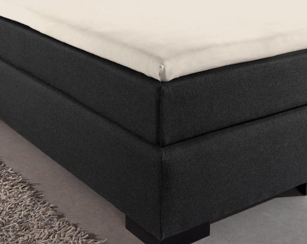 SnelShoppen - Fitted Sheet Topper 100% Katoen, Vochtabsorberend en Temperatuurregulerend, Voor Standaard Toppers 10-12 cm, Crème, 140 x 200 cm