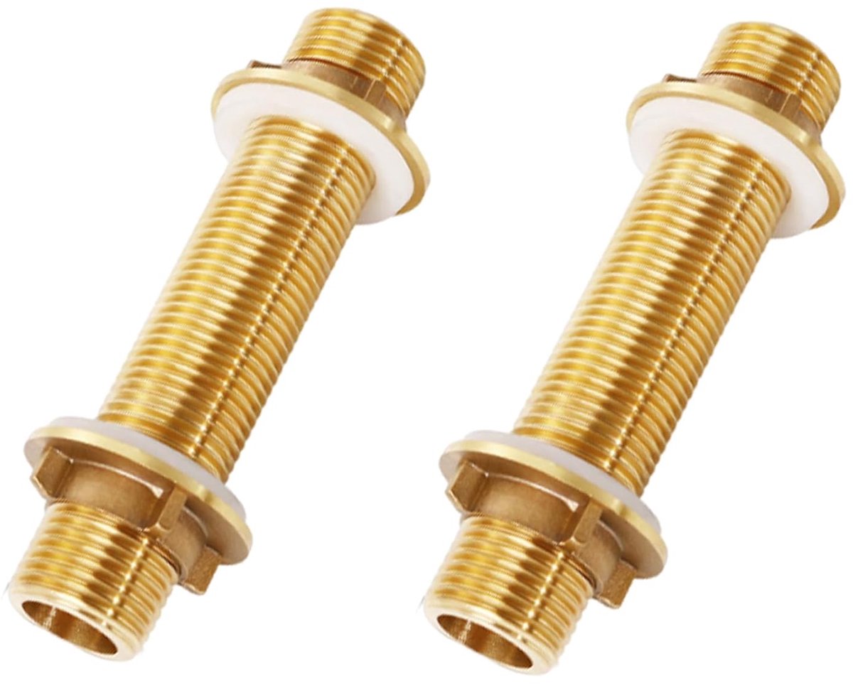 SnelShoppen - G1/2 Messing Schroefverbinding voor Kranen, Regenton, Watertanks, Water Towers - 10cm - Duurzaam, Corrosiebestendig