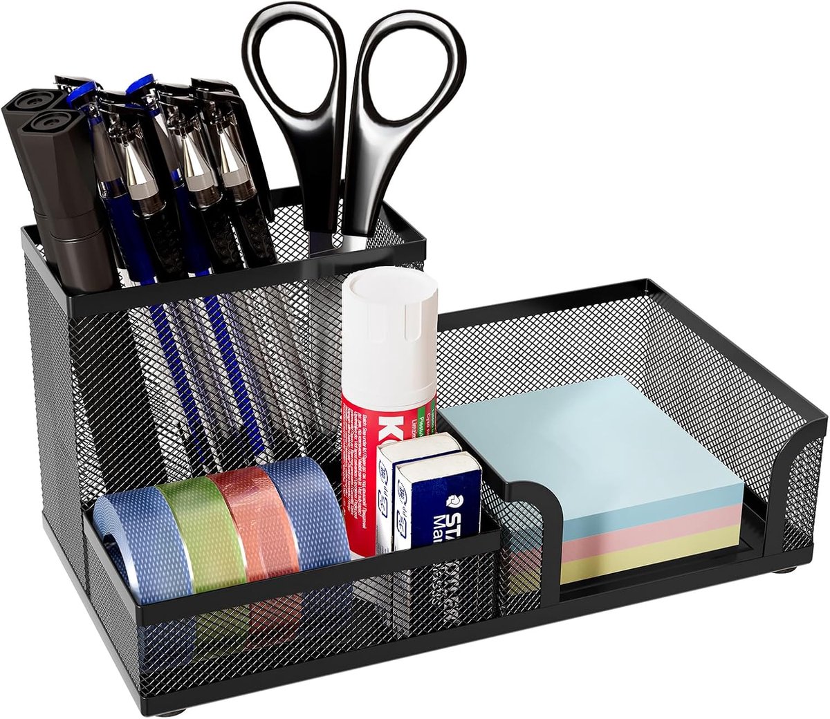 Bureau Organiser - Luxe Metalen Penhouder en Bureau Organizer - Bureau Accessoires voor Kantoor en Studie - Stijlvolle Opbergbak voor Schrijfwaren - Zwart