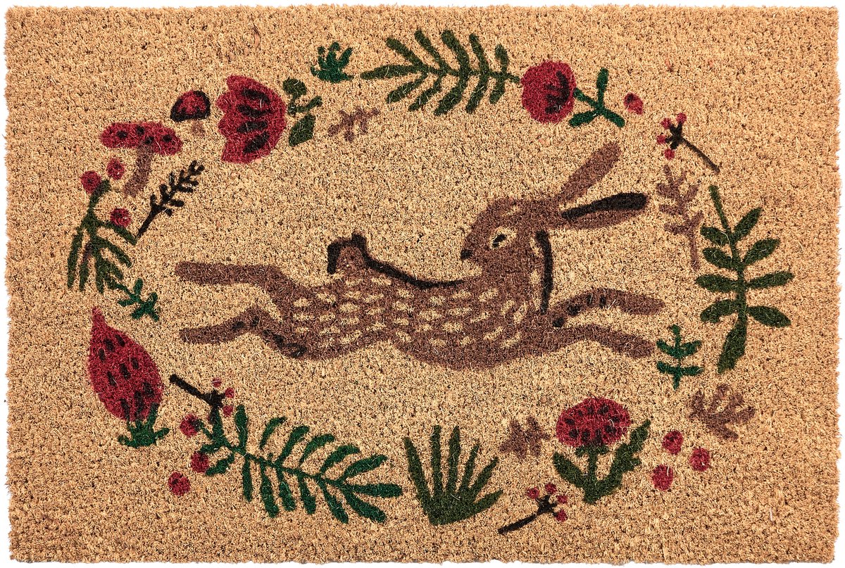 ANGONO - Deurmat - Naturel - 40 x 60 cm - Kokosvezel/PVC