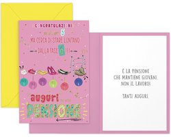 SnelShoppen - ARKRAFT Afscheidskaart met Gouden Letters en Reliëf - Pensioenkaart voor Vrouwen - 12 x 17 cm - Inclusief Envelop - Elegante en Persoonl
