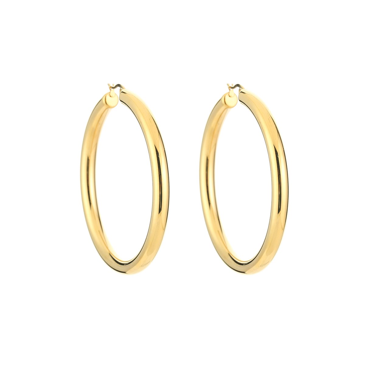 Stainless Steel Chunky Middelgrote Hoops – Gedurfde & Minimalistische Oorringen – RVS - Goud