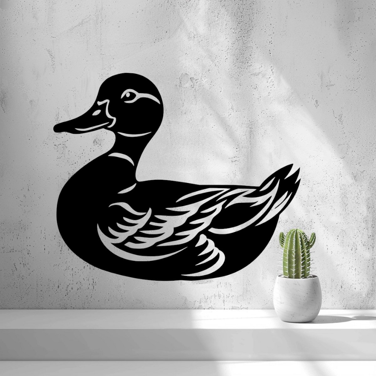 Eend wand decoratie - 25x21CM - 3D Print