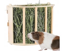 SnelShoppen - Hay Rack Meerschweinchen - Natuurlijke Houten Voederbak voor Cavia's, Konijnen, Chinchilla's, Hamsters - Duurzaam en Veilig Dierentoebeh