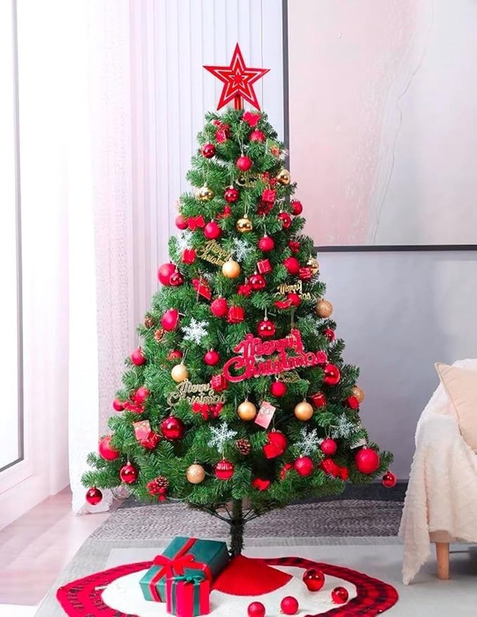 Matte en Glanzende Rode Kerstballen - 24 Stuks Ornamenten voor Kerstboom, Feestdecoratie en Bruiloft (3cm)