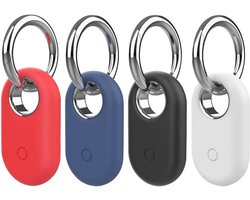 SnelShoppen - 4 Stuks Siliconen Case voor Galaxy SmartTag2 met Sleutelhanger GPS Tracker - Beschermende Hanger voor Veiligheid en Stijl - Zacht, Duurz