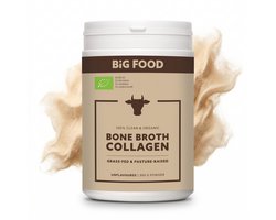 Big Food Bio Beef Bone Broth Collageen Poeder – Runder Bottenbouillon – 300 g – Eiwitrijk – Grasgevoerd Rund