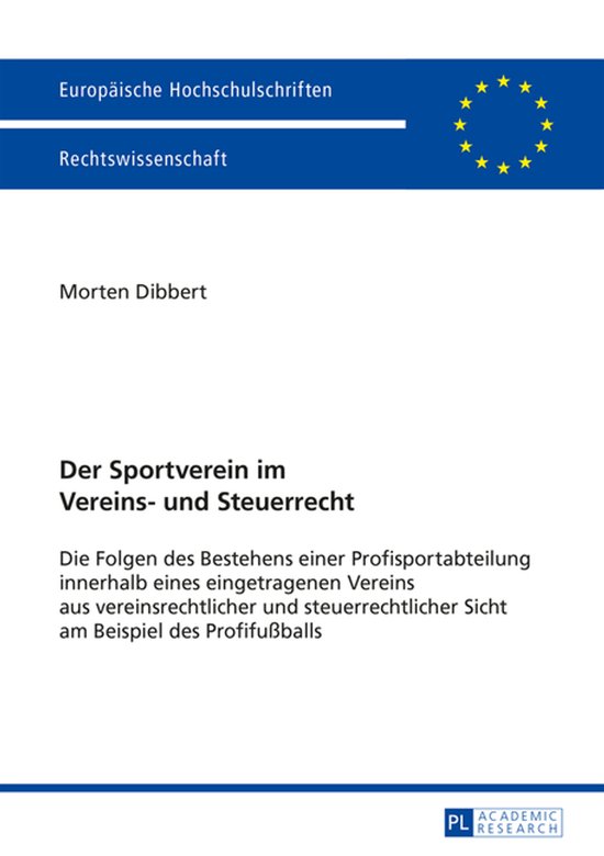Europaeische Hochschulschriften Recht 5714 - Der Sportverein ... - cover