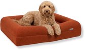 Dreamydog Orthopedische Hondenmand – Hondenkussen 100 x 70 cm – Hondenbed Wasbaar – Hondensofa Waterdicht – Bouclé Terracotta – Medium