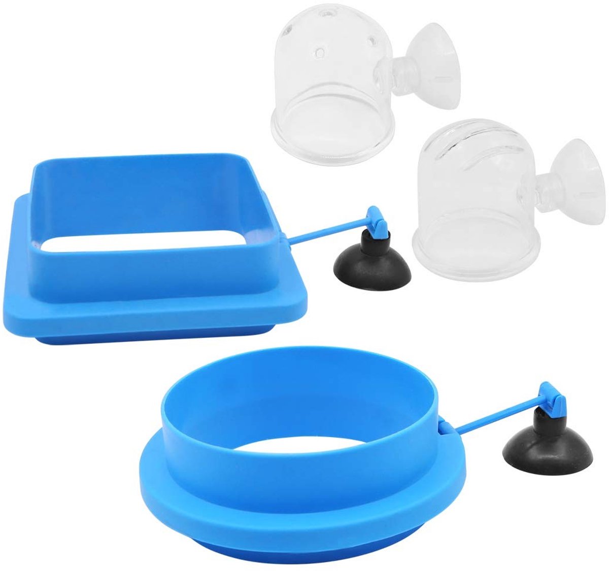 Dailygoods- Visvoer Set - 2 Stks Voedingsringen - Bloedworm Bekers - Duurzaam Kunststof - Voorkomt Voedselverspilling - Aquarium Accessoires - Voederbak