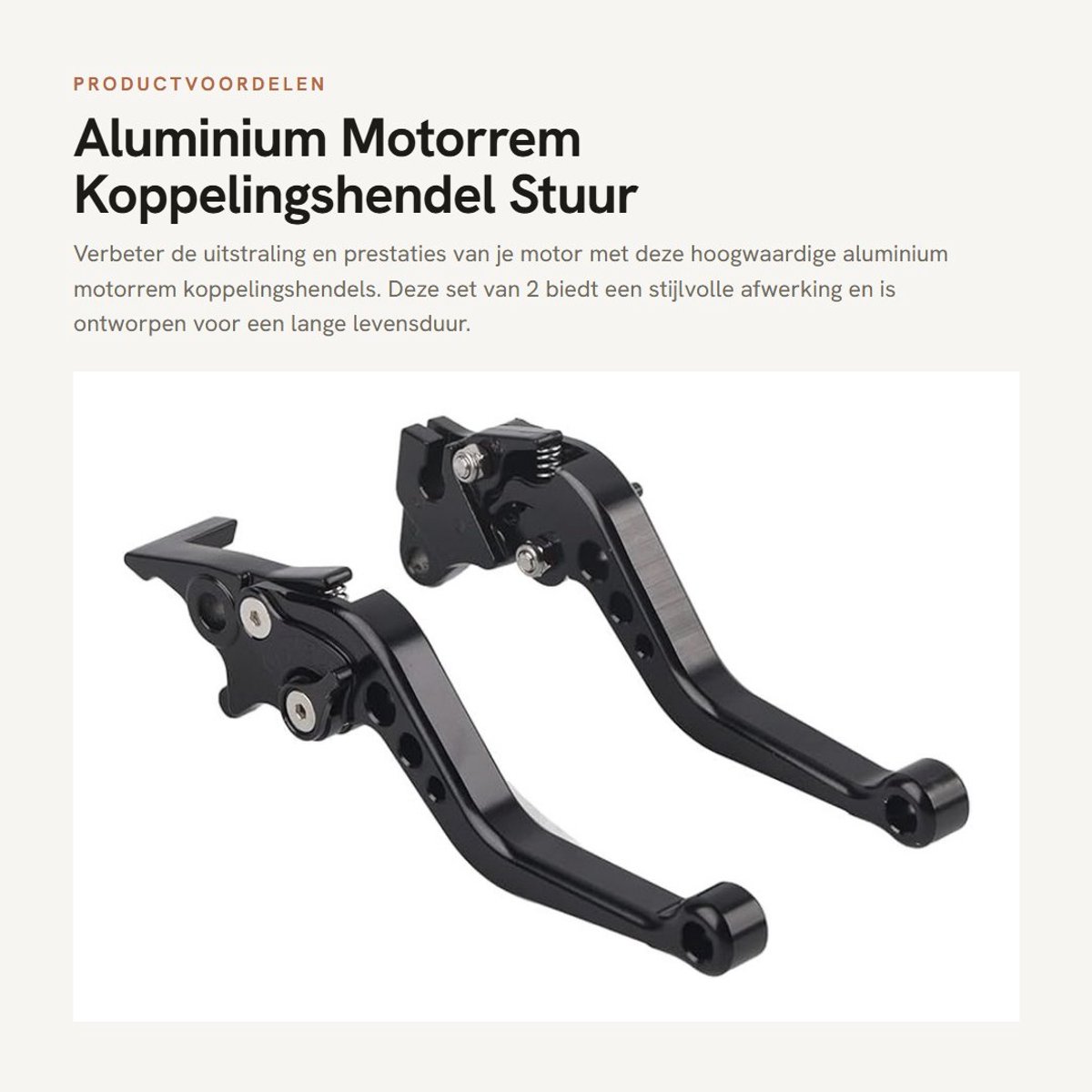 Dailygoods- Koppelingshendel Aluminium - Remhendel - Motorrem - Verstelbaar - 2 Stuks - CNC-gefreesd