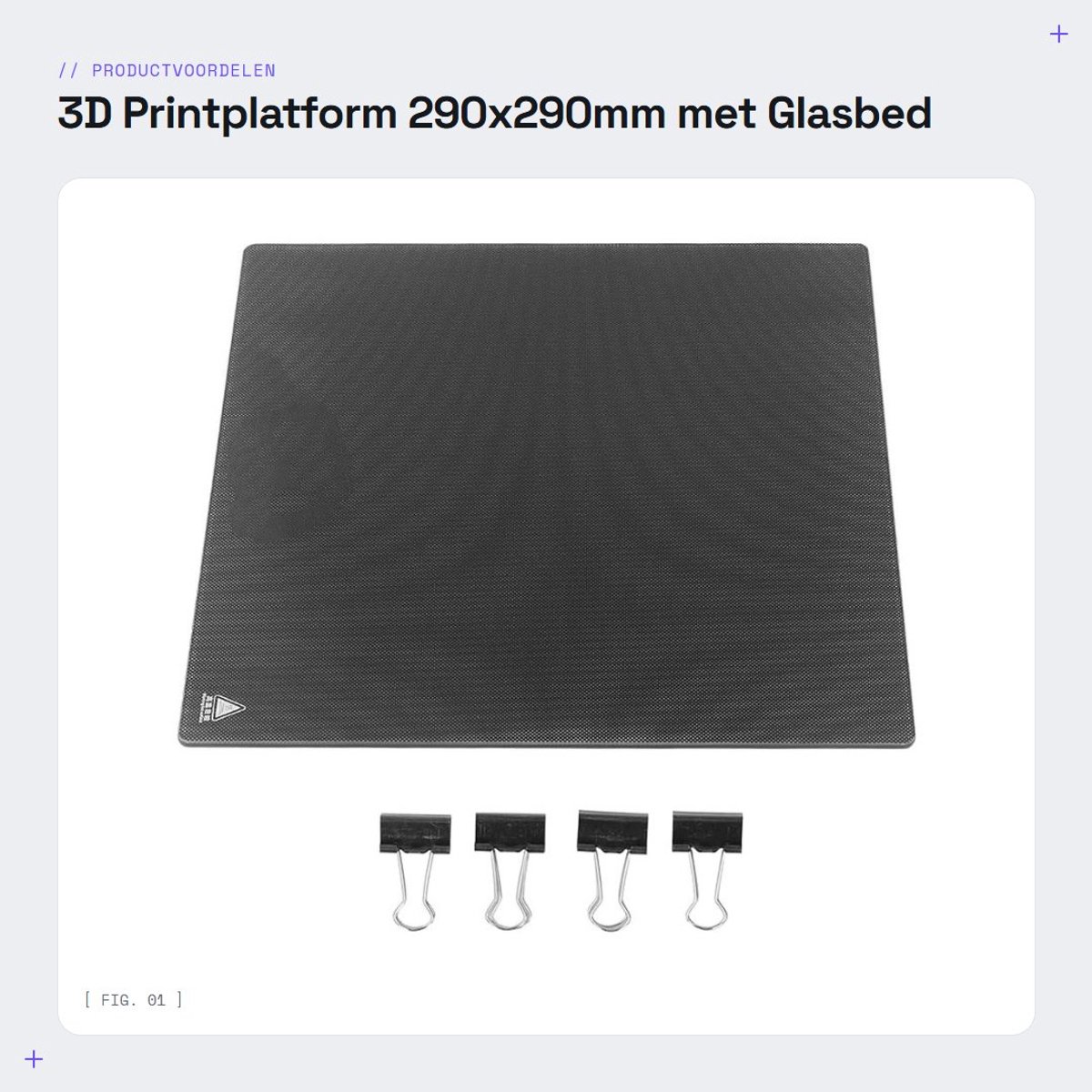 Dailygoods- 3D-printplatform 290x290mm - Glasbed 4mm - Compatibel met Enter 6 - Hittebestendig tot 400°C - Eenvoudig schoon te maken - Hoge betrouwbaarheid