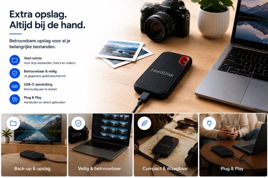 Externe harde schijf 1 TB - USB-C 2.0/3.0 - Lichtgewicht model - HDD — afbeelding 2