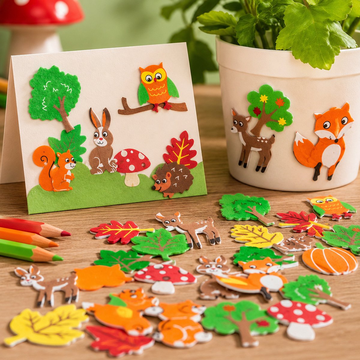 Foam Stickers Bosdiertjes - 96 Stuks - Knutselen Herfst - Stickers Kinderen — afbeelding 4