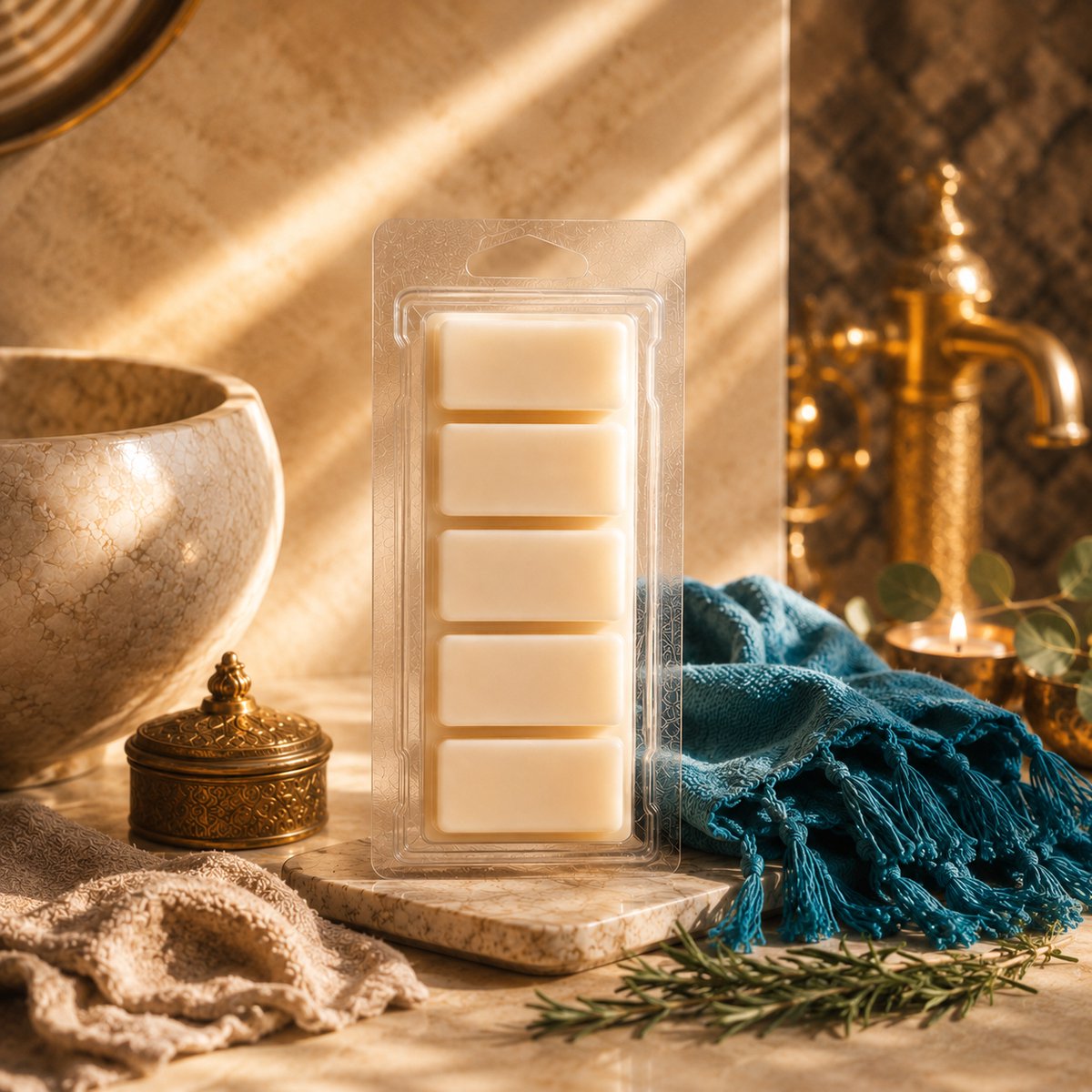 Waxmelts Hammam - Rituals geinspireerd - Snapbar - 55 gram - 100 % Sojawas - Handmade - Dierproefvrij - Vegan - Huisparfum - Wax melt - Voor in geurbrander - Voor in waxbrander - Geur in huis - Geurkaars