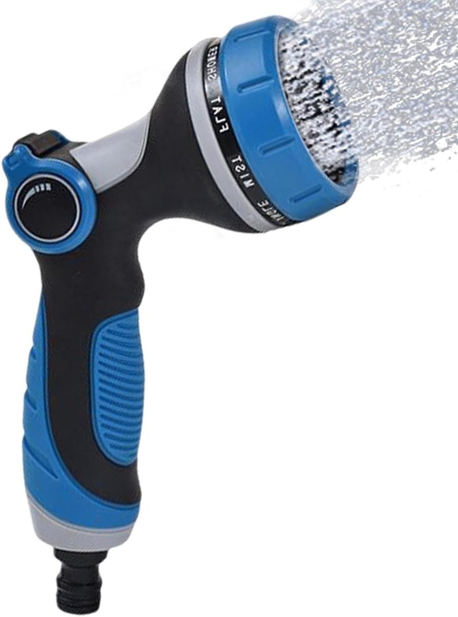 Tuinslang Mondstuk - Water Sproeier - Veelzijdig Buitengebruik - 10 Sproei standen - 23 cm Lengte - Zwart