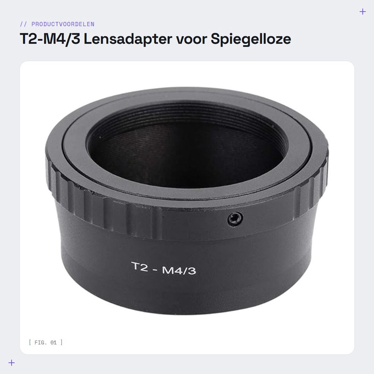 Dailygoods - T2-M4/3 Lensadapter voor Spiegelloze Camera's