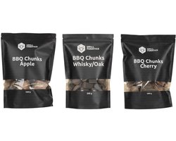 Cookinglife Grill Rookhout Startset - BBQ Smaakmix - Appel, Whiskey Eik & Kers Chunks
